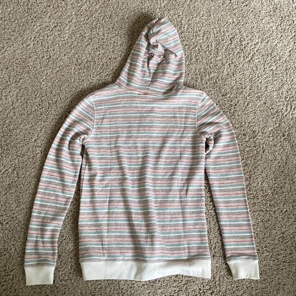 Roxy striped white/blue/pink zip-up jacket with good | size: s - Picture 2 of 4